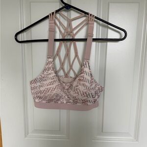Victoria's Secret Strappy Back Sports Bra - Pink and Cream
